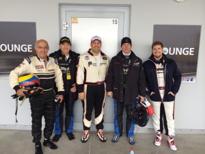 GAM S.W.A.T. team members (from left to right) Andres, Q, Lewis, Bruce & Kevin ahead of race start at ROWE Oil luxury suite.